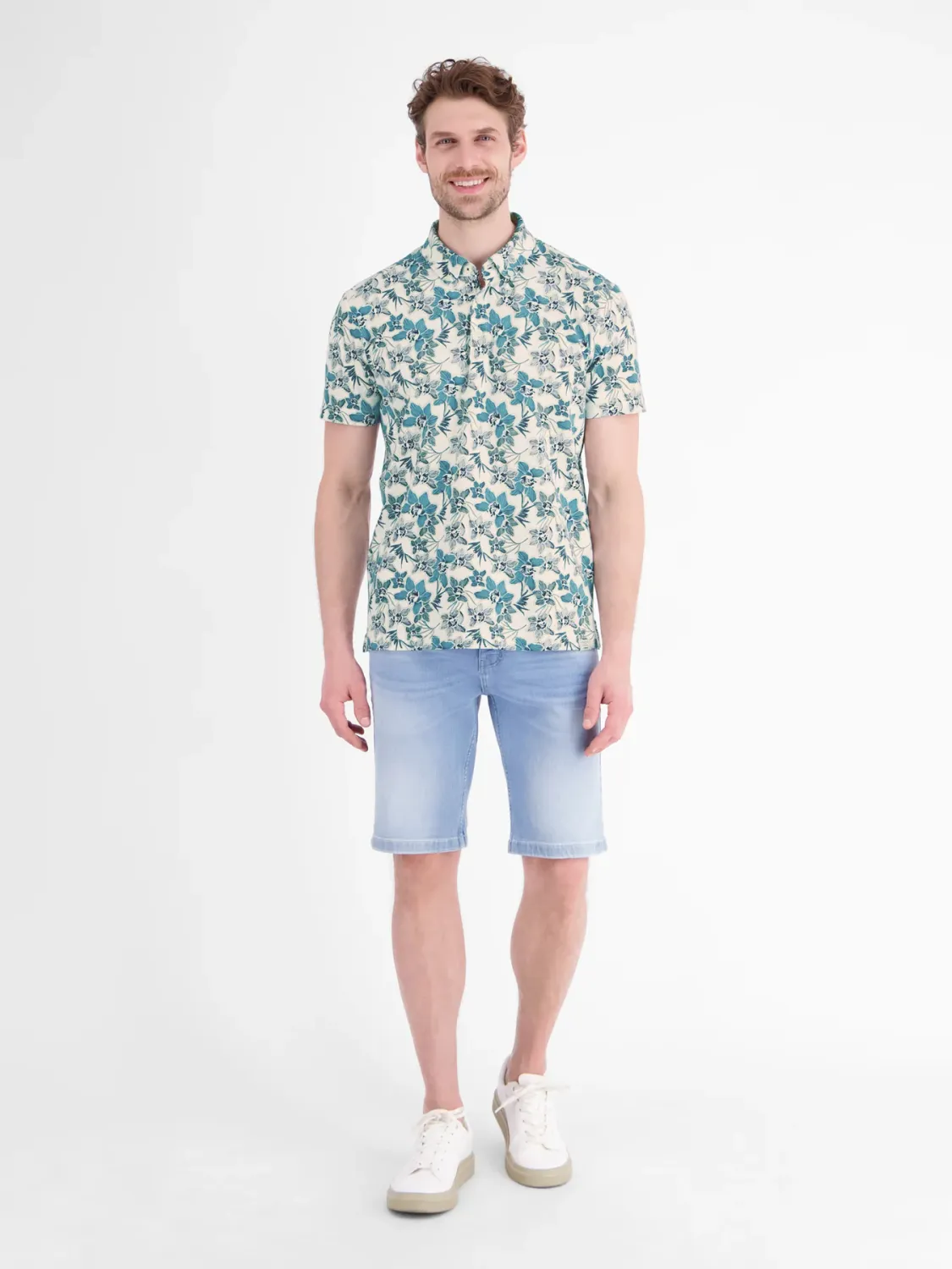 Lerros Zomers poloshirt, broken white