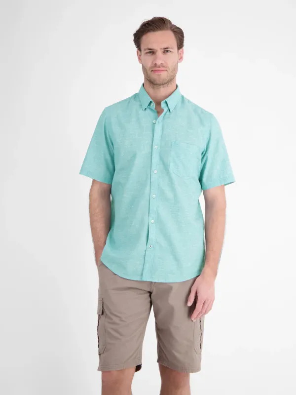 Lerros overhemd met korte mouw, reef blue