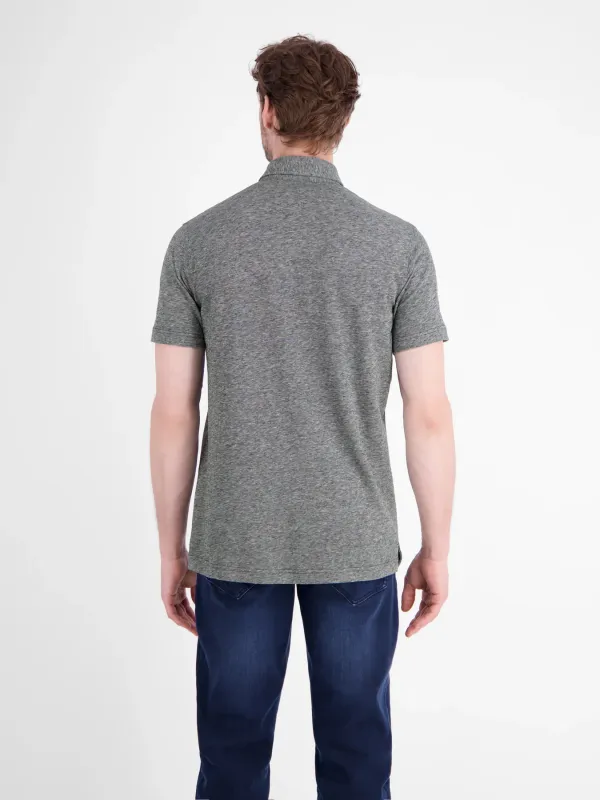 Lerros poloshirt van katoen-linnenmix, classic navy