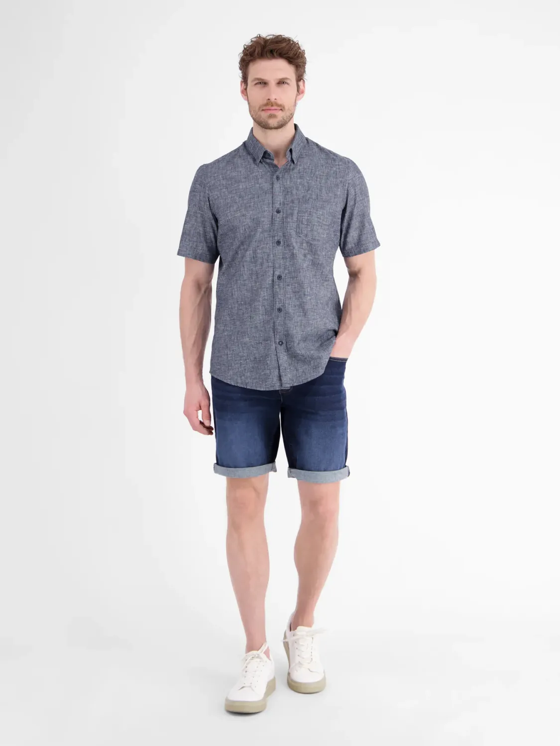 Lerros overhemd met korte mouw, classic navy Lerros overhemd met korte mouw, classic navy