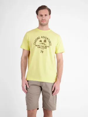 Lerros t-shirt met ronde hals, lemon water