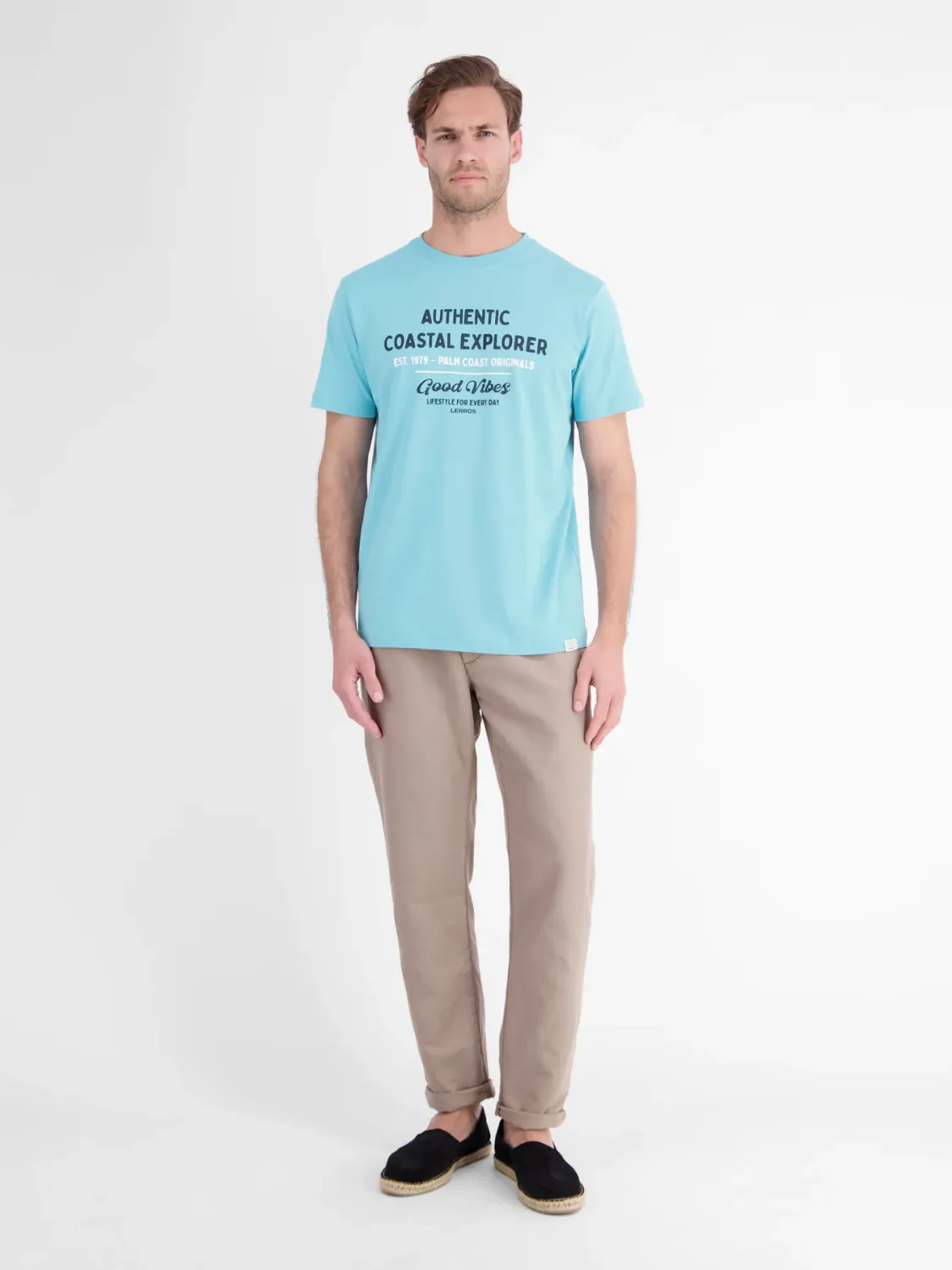 Lerros t-shirt met ronde hals, reef blue Lerros t-shirt met ronde hals, reef blue