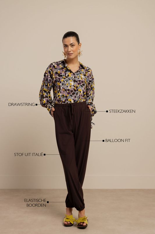 Studio Anneloes Mariel balloon trousers, espresso