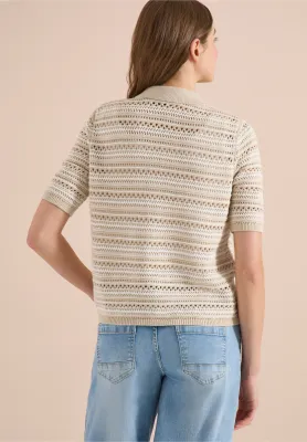 Cecil vest met korte mouwen, grain beige