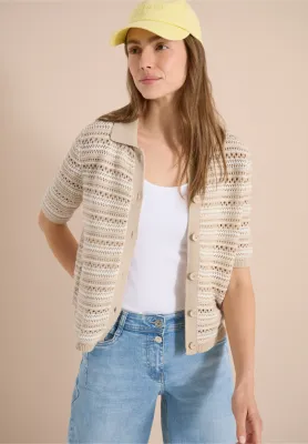 Cecil vest met korte mouwen, grain beige