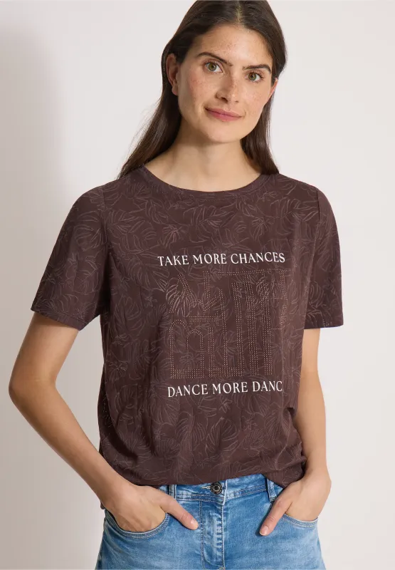 Cecil Shirt met uitgebleekt effect, brown cacao
