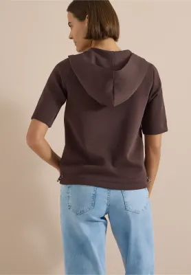 Cecil vest met capuchon en trekkoorden, brown cacao