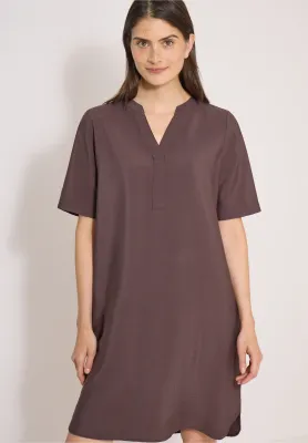Cecil Knie-lange jurk met split, brown cacao Cecil Knie-lange jurk met split, brown cacao