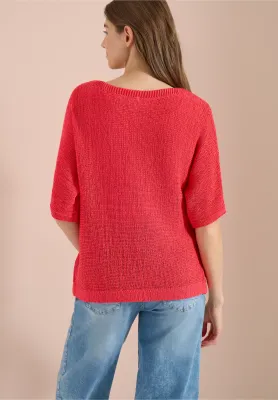 Cecil Dolman-trui met boothals, coral