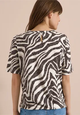 Cecil Shirt met burn-out look, brown cacao