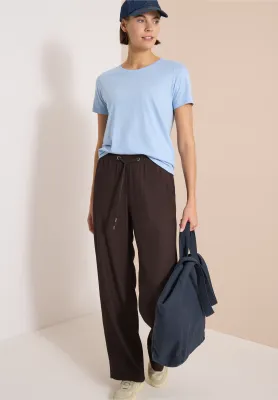 Cecil High Waist straight legs broek in Loose Fit, brown cacao Cecil High Waist straight legs broek in Loose Fit, brown cacao