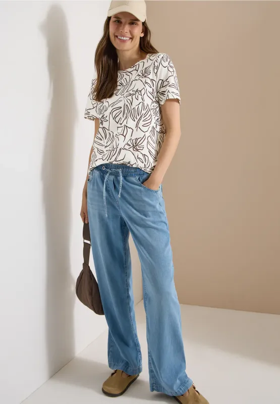 Cecil Shirt met ronde hals, light alabaster whit