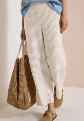 Cecil 7/8 Wide Leg broek, grain beige