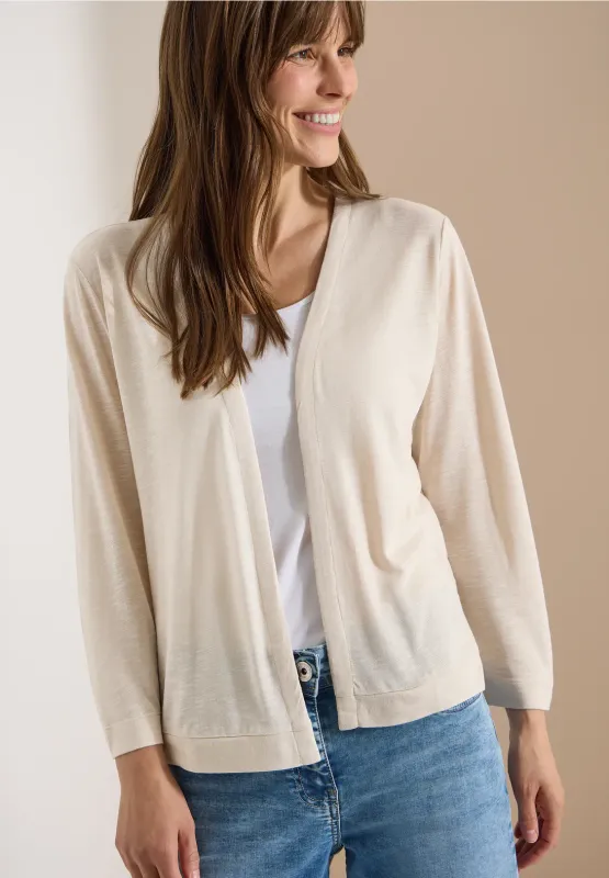 Cecil Open jas in effen kleur met 3/4 mouwen, smooth sand beige