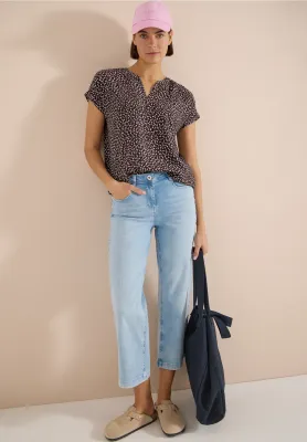 Cecil Blouse met hangende schouder, brown cacao Cecil Blouse met hangende schouder, brown cacao