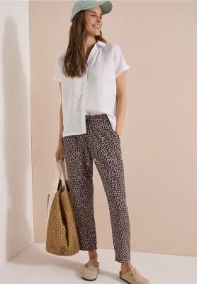 Cecil Mid Waist Slim Leg broek in Loose Fit, brown cacao Cecil Mid Waist Slim Leg broek in Loose Fit, brown cacao