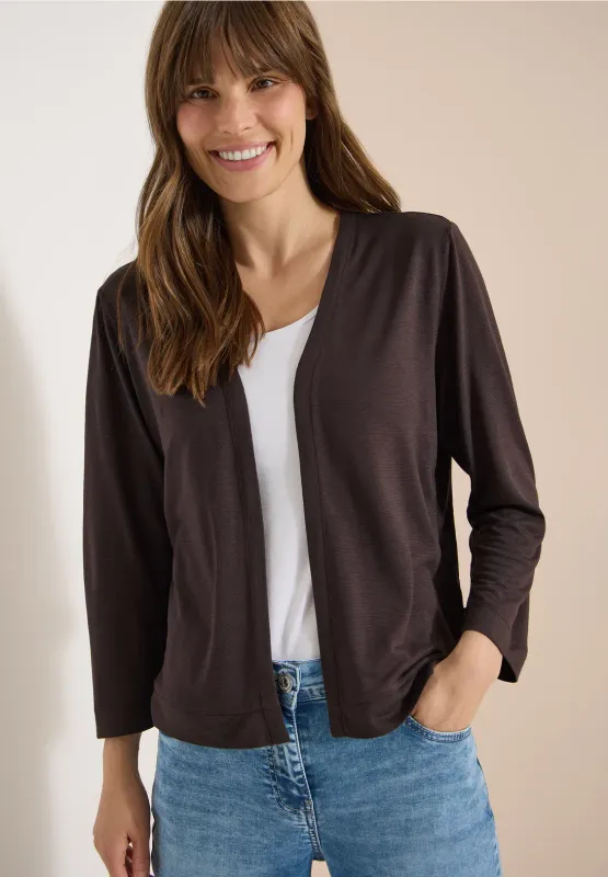 Cecil Open jas in effen kleur met 3/4 mouwen, brown cacao