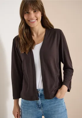 Cecil Open jas in effen kleur met 3/4 mouwen, brown cacao