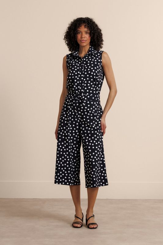 Studio Annloes Bobby dot sls blouse, black/ecru