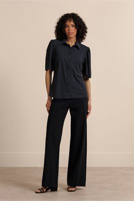 Studio Annloes Poppy dot butterfly blouse, black/off white