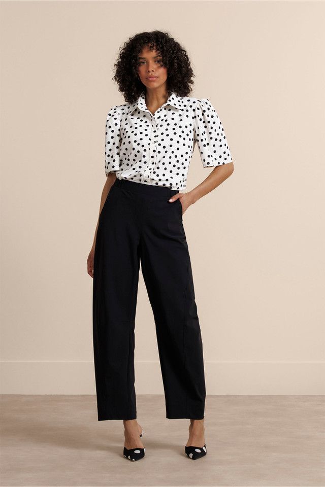 Studio Anneloes Poppy dot butterfly blouse, ecru/black
