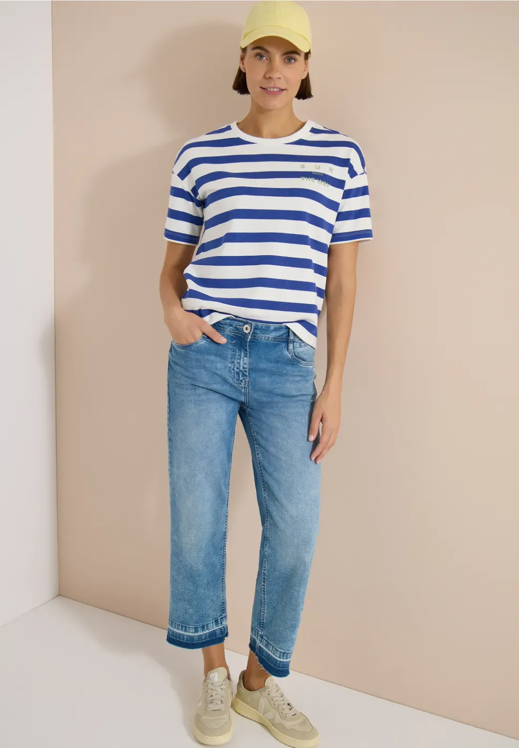 Cecil Shirt met halflange mouwen, deep river blue