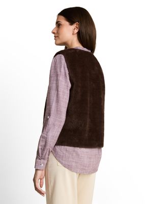 Tom Tailor Teddyvest met zakken, java dark brown