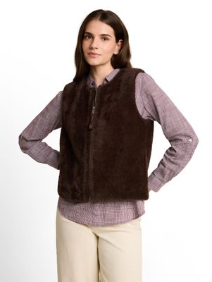 Tom Tailor Teddyvest met zakken, java dark brown Tom Tailor Teddyvest met zakken, java dark brown
