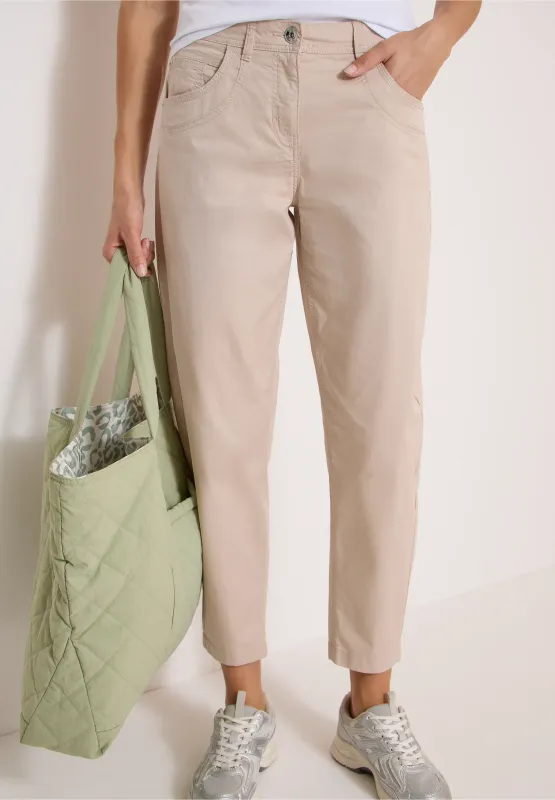 Cecil broek met wijd uitlopende pijpen, cashmere beige