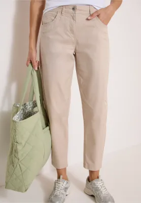 Cecil broek met wijd uitlopende pijpen, cashmere beige