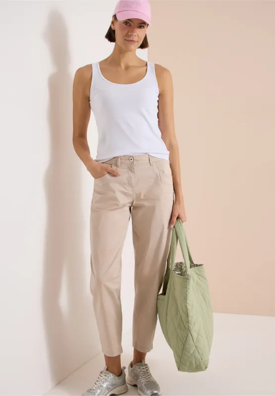 Cecil broek met wijd uitlopende pijpen, cashmere beige
