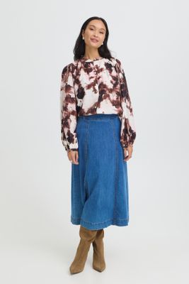 Fransa blouse, watercolour bloom rum raisin Fransa blouse, watercolour bloom rum raisin