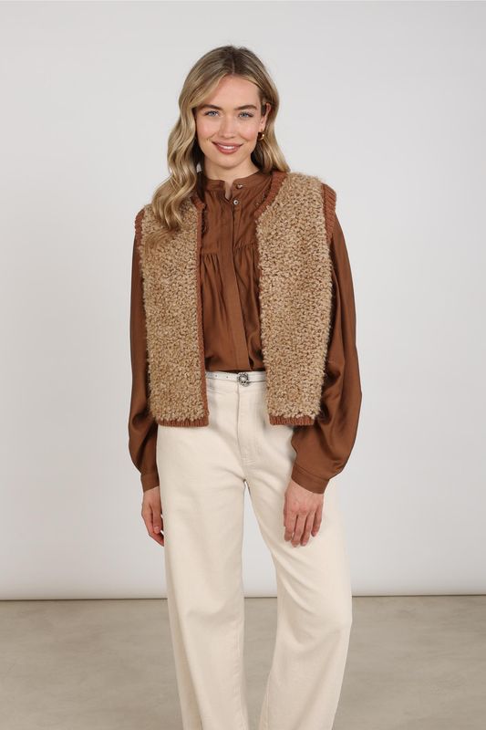 Nukus Lana Gilet, Toffee/Espresso
