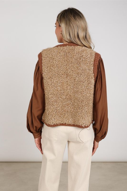 Nukus Lana Gilet, Toffee/Espresso