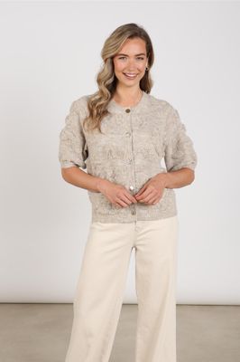 Nukus Maggy Cardigan SS, Sand