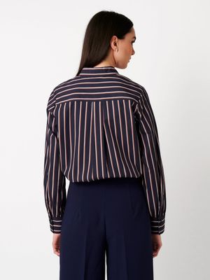 Desoto Lizzy, striped navy mocha