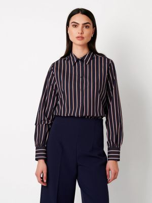Desoto Lizzy, striped navy mocha