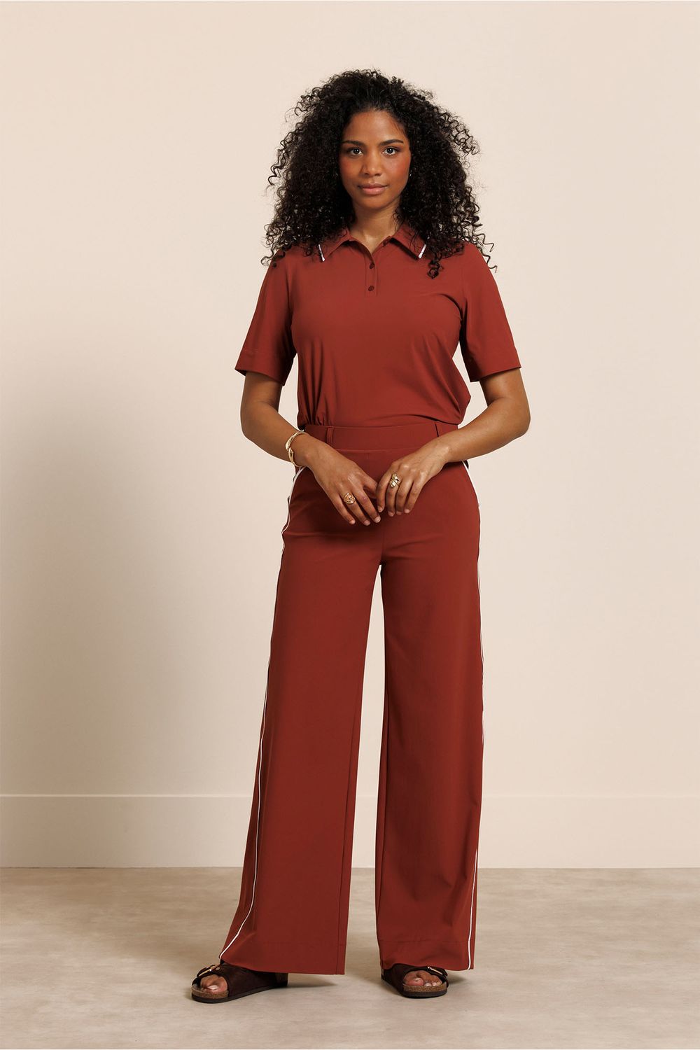 Studio Anneloes Lexie piping trousers, rust Studio Anneloes Lexie piping trousers, rust