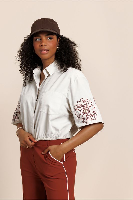 Studio Anneloes Noleste poplin blouse, white