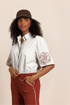 Studio Anneloes Noleste poplin blouse, white