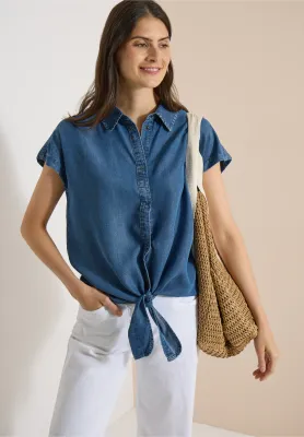 Cecil Overhemdblouse, mid blue wash