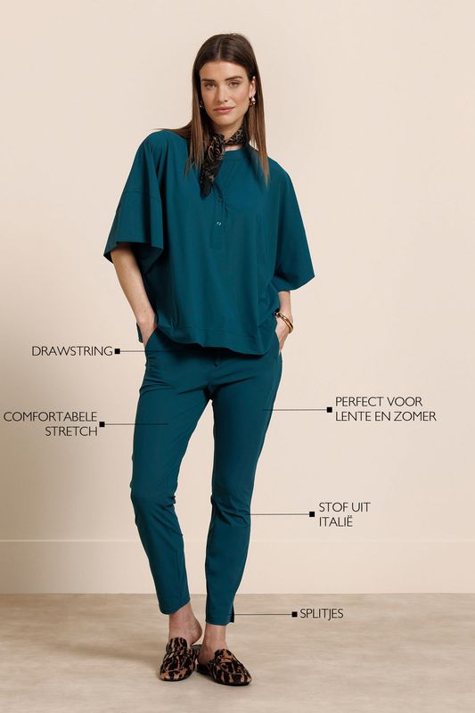 Studio Anneloes Startup summer trousers, teal