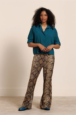 Studio Anneloes Mienke snake trousers, camel/espresso