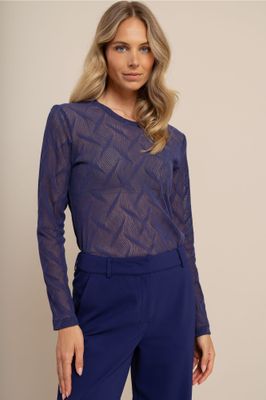 Studio Anneloes Reagan lace top, ink blue