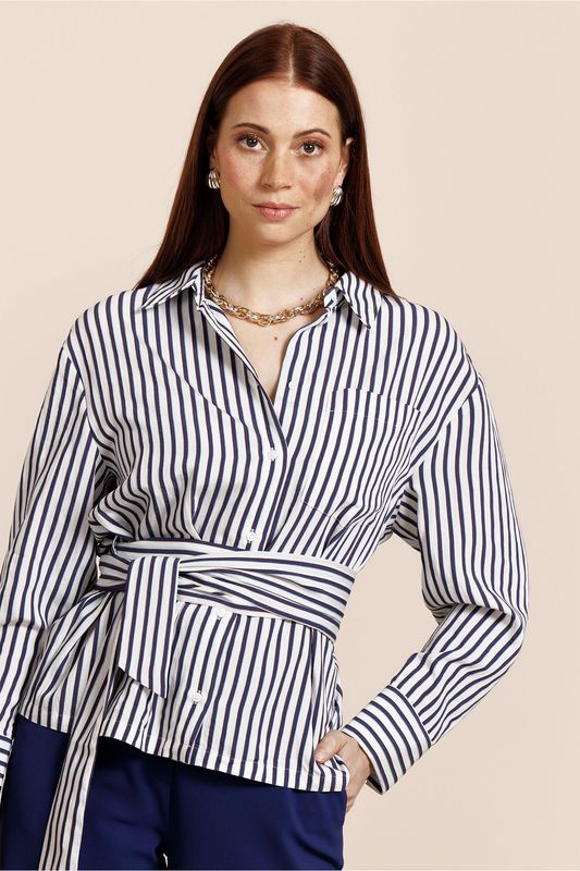 Studio Anneloes Jada poplin stripe blouse, multi color