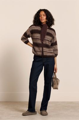Studio Anneloes Bibi ssl stripe cardigan, chestnut/espresso Studio Anneloes Bibi ssl stripe cardigan, chestnut/espresso