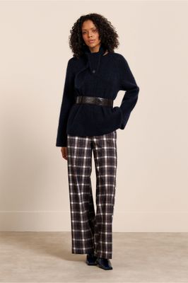 Studio Anneloes Lexie check trousers, chestnut/espresso Studio Anneloes Lexie check trousers, chestnut/espresso