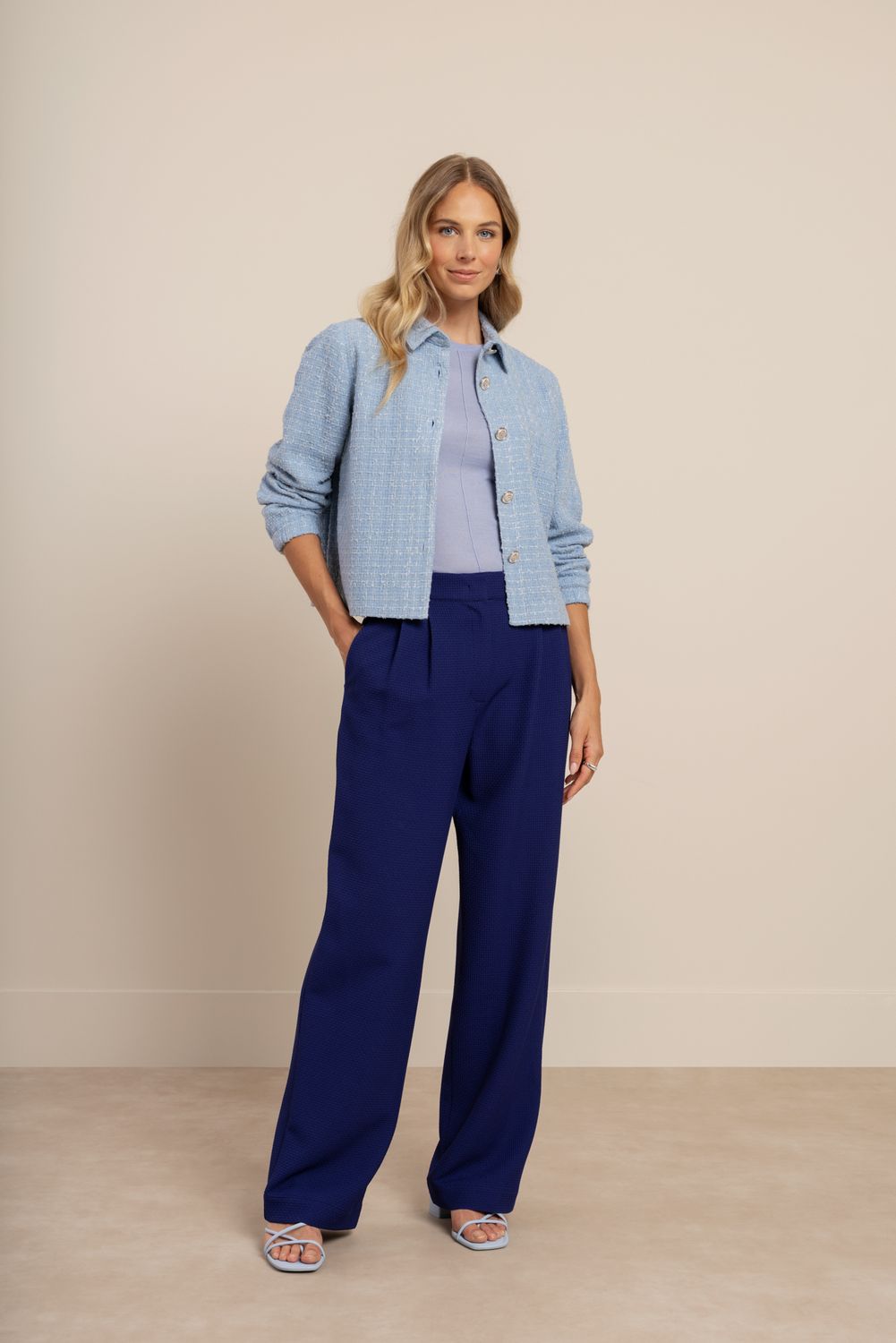 Studio Anneloes Vieve tweed jacket, sky blue Studio Anneloes Vieve tweed jacket, sky blue
