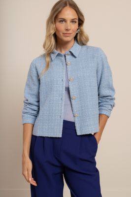 Studio Anneloes Vieve tweed jacket, sky blue