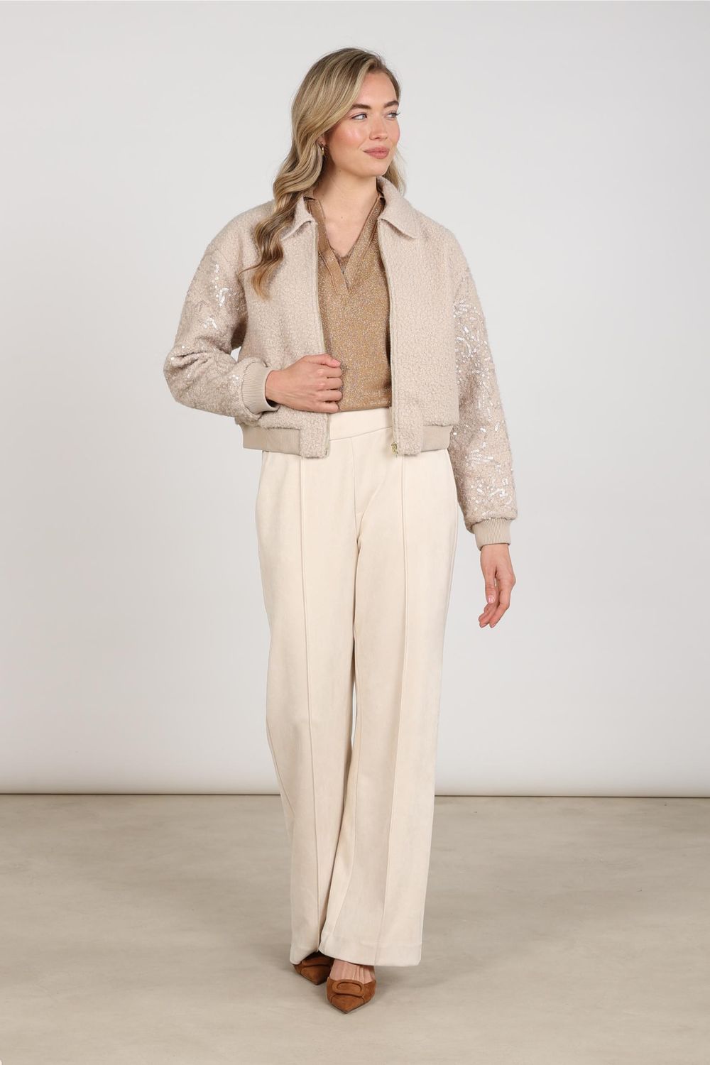 Nukus Jill Pants Suedine, Taupe Nukus Jill Pants Suedine, Taupe